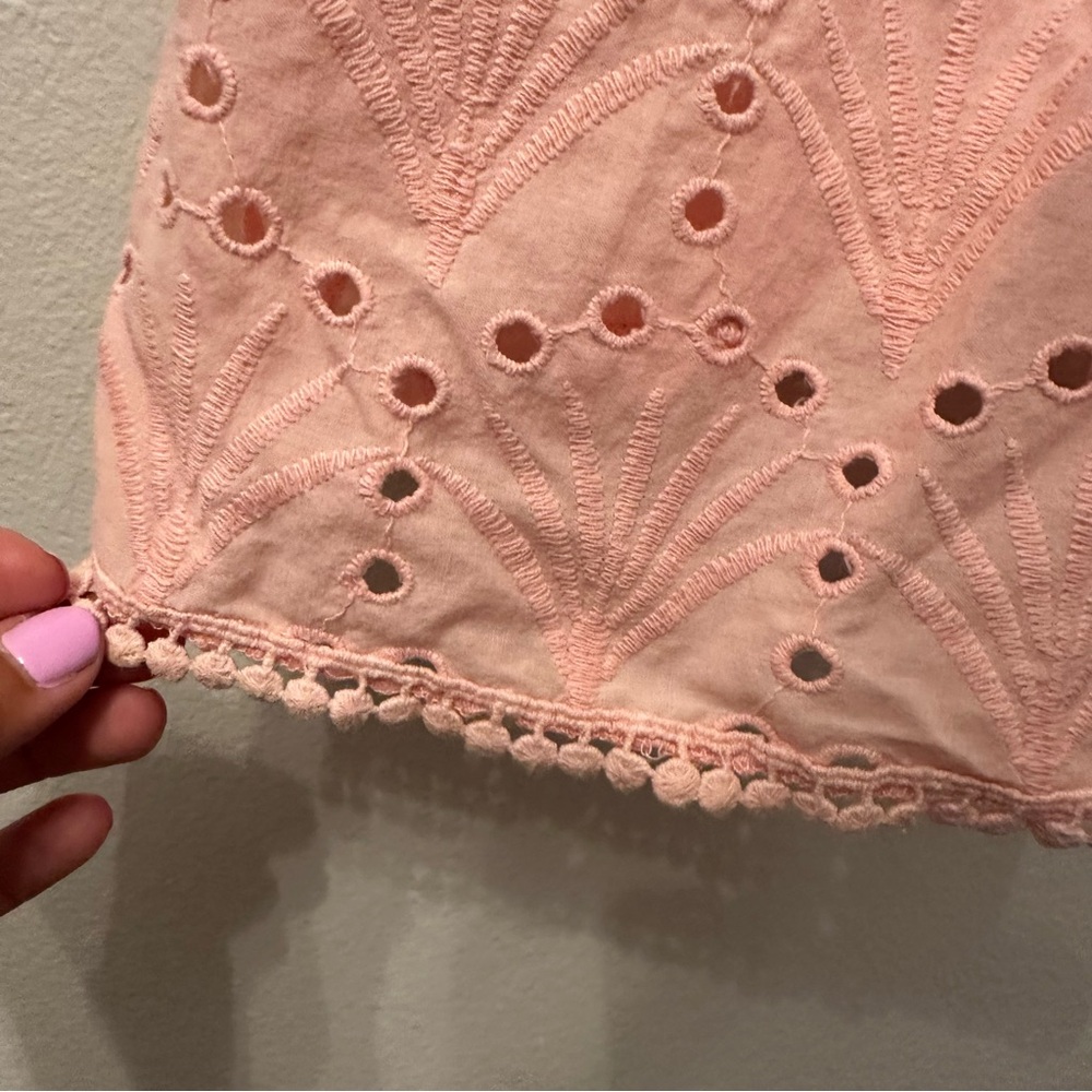 Melissa Odabash Ashley Pink Eyelet Swimsuit Beach Cover-Up Tunic Kaftan Dress - Picture 9 of 9